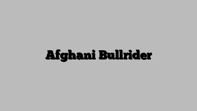 Afghani Bullrider